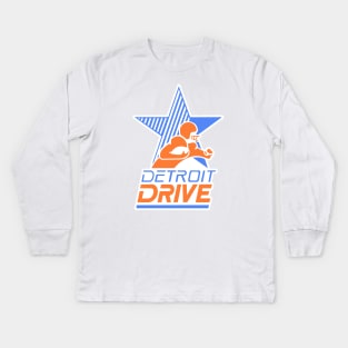 Defunct Detroit Drive Football Kids Long Sleeve T-Shirt